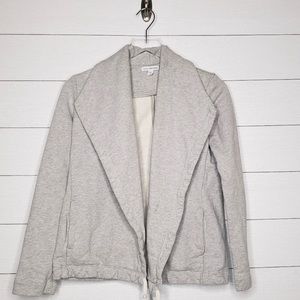 James Perse Gray Jersey Sweatshirt Tie Jacket 2